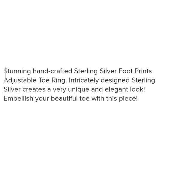 *Foot Print Sterling Silver Toe Ring - Picture 5 of 5